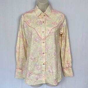 Floral Button Down Shirt - Yellow and Pink